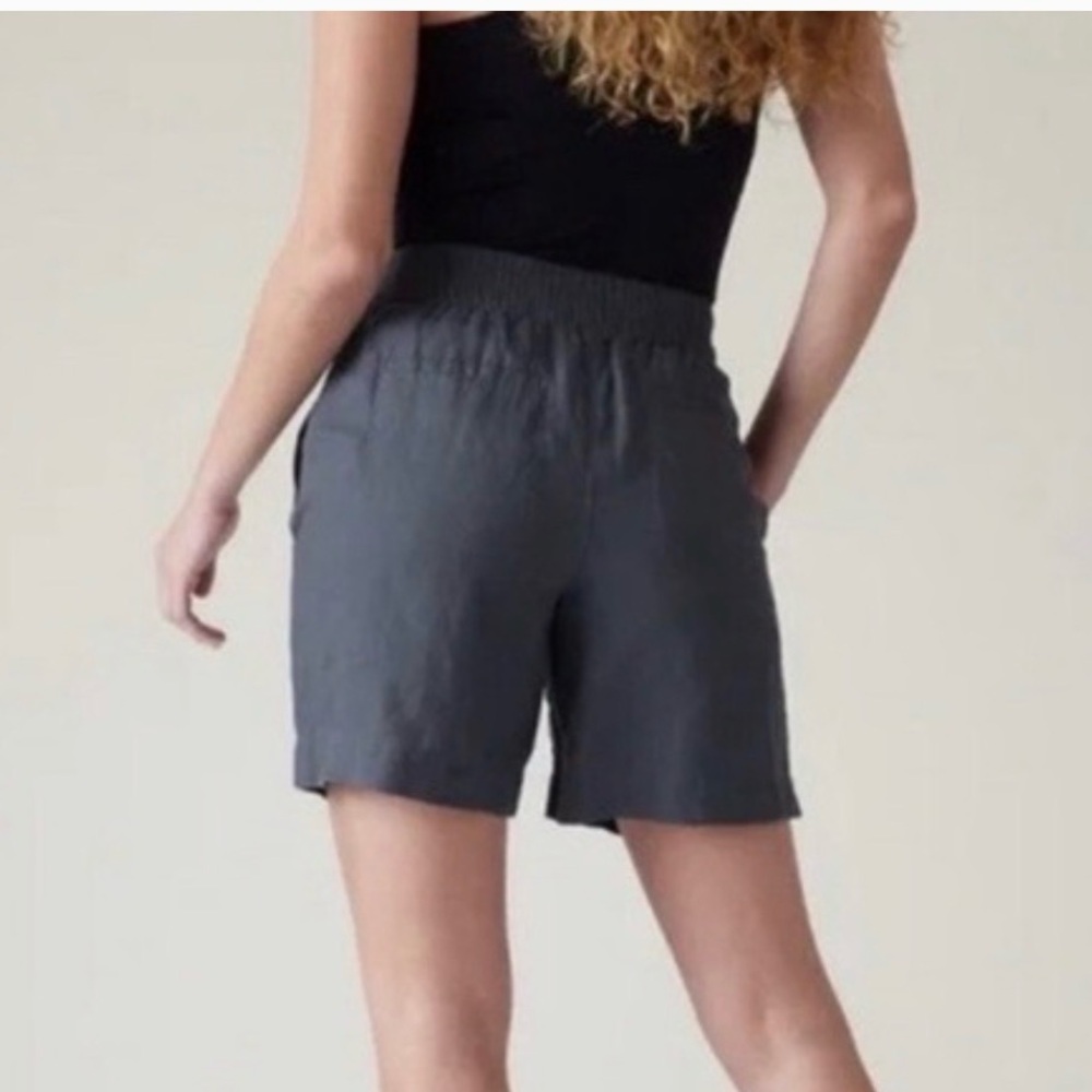 ATHLETA Blue Linen Shorts Size 0 Voyager Collection XS Casual NEW - Picture 3 of 5
